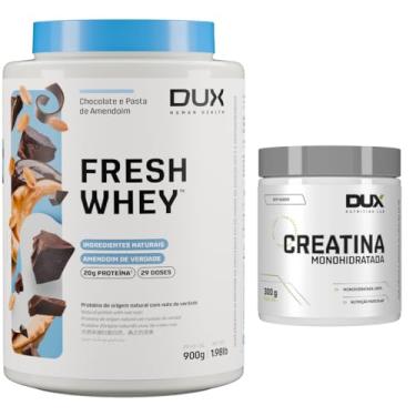 Imagem de Combo Fresh Whey Dux 900g - Sabor Chocolate com Pasta de Amendoim + Creatina 300g