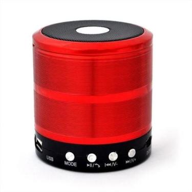 Imagem de Mini Caixa De Som Portátil Speaker Ws-887 Vermelho - Ws - 887