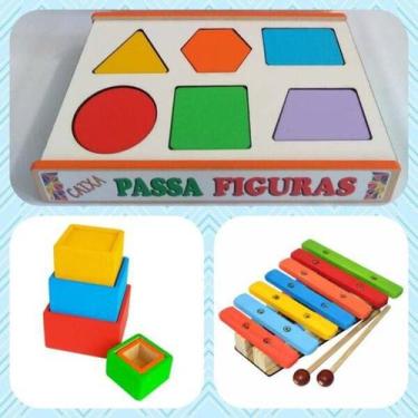 Imagem de Kit Com 3 Brinquedos Primeira Infância Coordenação Motora - BRINQUE E 
