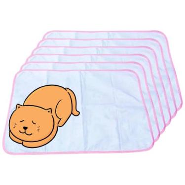 Imagem de 6 Caminhas para Cães e Gatos Dobrável 200 Lavagens 70x50 Branco com Bo