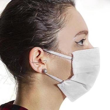 Imagem de Máscara Respiratória Herval TNT Tripla, Sem Clipe Nasal, 20 Peças