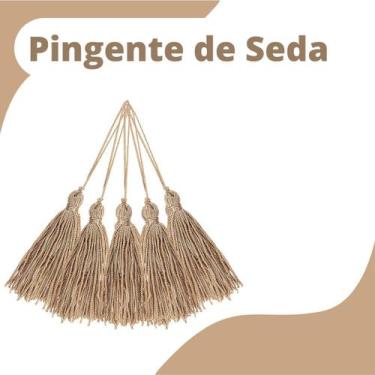 Imagem de Pingente De Seda Tassel - Bege Areia - Com 100 Unidades - Nybc