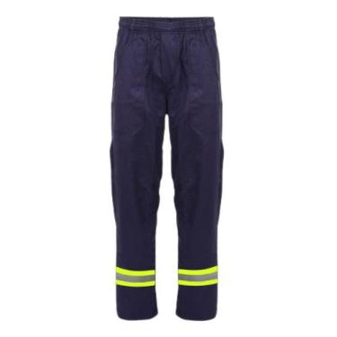 Imagem de Calça de brim com faixa refletiva azul marinho profissional - Eqpro, M