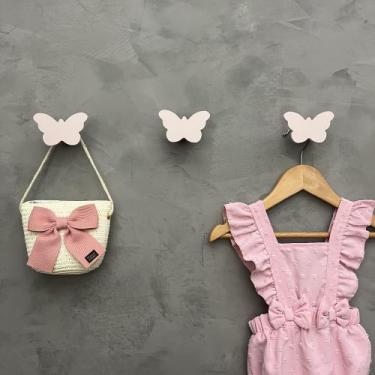 Imagem de 6 Ganchos de parede infantil menina decoração formatos rosa - Souvenir