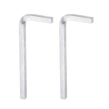 Imagem de HARFINGTON 2 peças chave de cabeça quadrada em forma de L 5 mm aço cromo-vanádio 4 pontos chave de parafuso para reparo doméstico básico de projetos DIY e aplicações gerais, prata