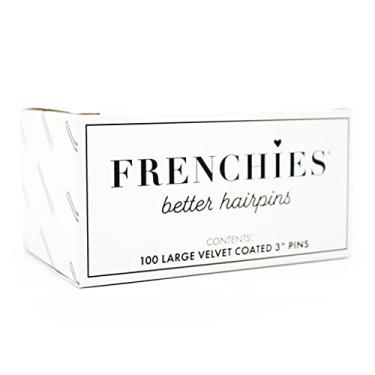 Imagem de Frenchies Alfinete de cabelo torcido francês, ultra flocado extra macio para mulheres, casamento, extensões updo ou peruca, 100 unidades, loiro, grande (7,6 cm)