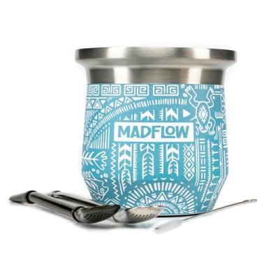 Imagem de MADFLOW Xícara de erva mate. Copo mate de aço inoxidável com 2 bombillas. Cabaça de erva mate isolada a vácuo de parede dupla. Conjunto exclusivo de copo mate e bombilla