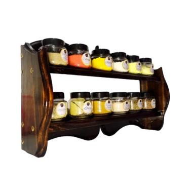 Imagem de Porta temperos em Madeira de balcão ou parede - Boss Arte em Madeira