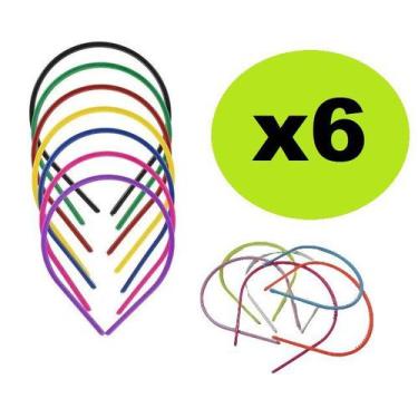 Imagem de 6 Tiaras Arco Plástico Sortida Para Cabelo  14cm - Lynx produções