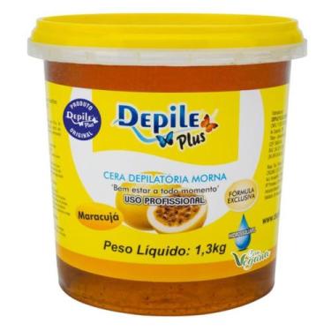 Imagem de Cera Depilatória Maracujá Depile Plus 1,3 Kg Hidrossolúvel
