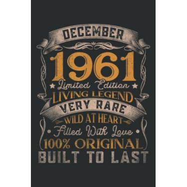 Imagem de December 1961 Vintage 60Th Birthday Classic 60 Years Old Saying: FLOWER JOURNAL: 6" x 9", 100 Pages, Planner, Lined College Ruled Paper, Journal, Diary, Matte Finish Cover
