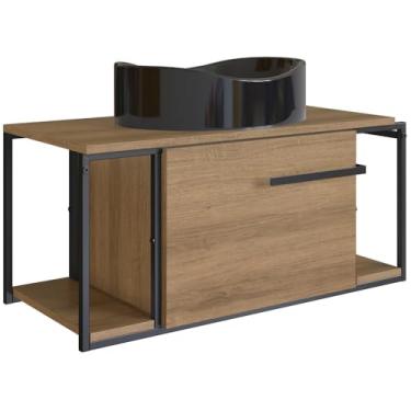 Imagem de Gabinete Susp E Cuba Marmore Sintetico P1019X941012 Mell Preto PP