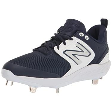 Imagem de New Balance Fresh Foam X 3000 V6 Tênis de beisebol masculino de metal, Azul-marinho/branco, 48