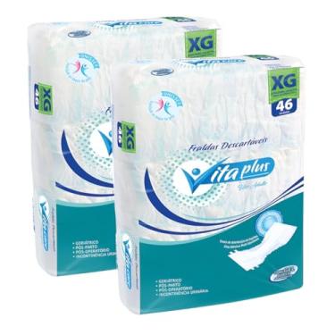 Imagem de Kit com 2 Pacotes Fralda Descartável Geriátrica Vita Plus Adulto Revenda Fita (XG)