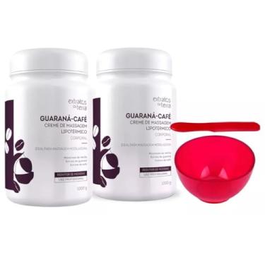 Imagem de Kit 2 Creme de Massagem Guaraná-café Extratos Da Terra+espátula E Cubeta