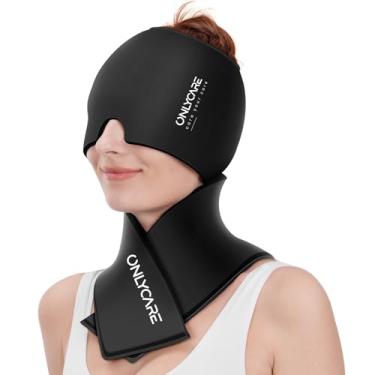 Imagem de ONLYCARE Conjunto De Gel Para Envoltório De Gelo Para Pescoço E Touca De Alívio De Enxaqueca, Atualização De Touca Calmante Para Alívio De Dor De Cabeça E Bolsa Fria Para Ombros, Compressa Quente E