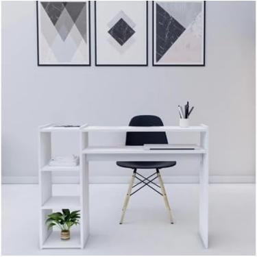 Imagem de Mesa manicure Mesinha Completa Unha Gel Em Mdf Branco