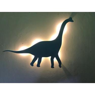 Imagem de Dinossauro Luminoso MDF LED - J & R Personalização Em Mdf, ROSA
