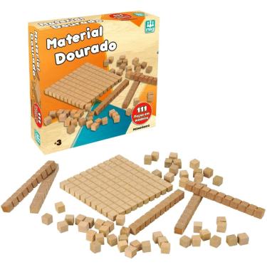 Imagem de Material Dourado Infantil 111 Peças - Nig Brinquedos