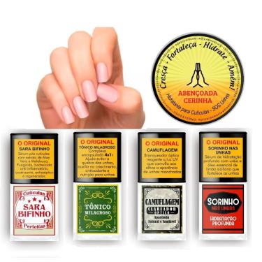 Imagem de Kit Sos Unhas Top Beauty Cronograma Hidratante Unhas 5 Itens