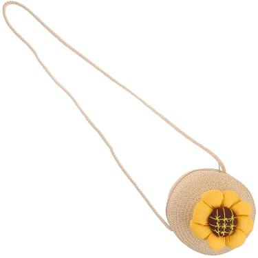 Imagem de DEARMAMY Bolsa Transversal De Palha Trançada Mini Bolsa De Ombro De Verão - Bolsa De Praia Bege Trançada À Mão Bolsa De Palha Boho Com Alça De Corda Ajustável (5 5 X 5 5 36 Pol.)