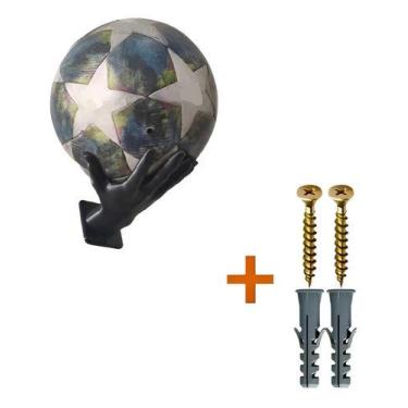 Imagem de Suporte De Parede para Bolas Futebol  Campo  Society  PRETO - Art3D Im