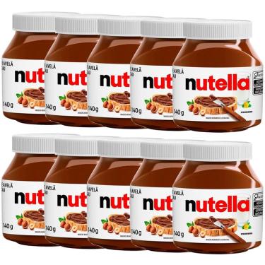 Imagem de Caixa de Nutella - 10 Potes Creme de Avelã Nutella 140g Ferrero