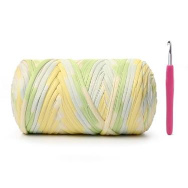 Imagem de Fio de crochê macio, 400 g/114 m de fios de tricô à mão, fio grosso para sacos de crochê, cestas, almofadas, artesanato DIY (bergamota)