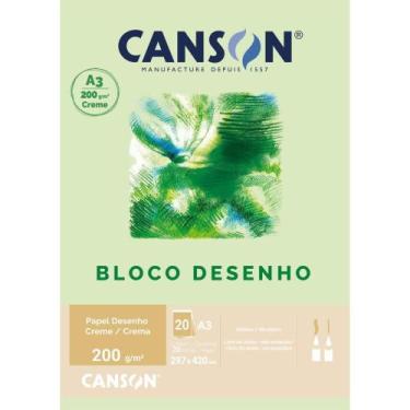 Imagem de Bloco para Educação Artística Creme A3 200G com 20 Folhas - Canson