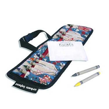 Imagem de Urban Infant Bolsa de viagem de giz de cera infantil – vem com conjunto de 10 gizes de cera não tóxicos e livreto de desenho – Atividade infantil – Alças fáceis de fechar e cortar estilo carteira – balões