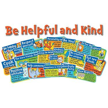 Imagem de Eureka Quadro de avisos e decorações de sala de aula do Dr. Seuss "Be Helpful and Kind", 23 peças, 43 cm L x 61 cm A