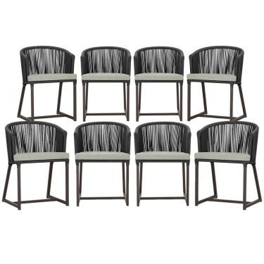 Imagem de Mesa com 4 Cadeiras de Jantar Roma 100cm e Noronha em Aluminío