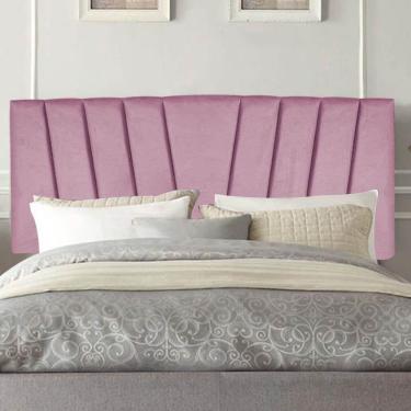 Imagem de Painel Estofada Bélgica 90cm Solteiro Para Cama Box Quarto Suede Rosa Bebê - Gat Magazine