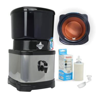 Imagem de Filtro de água inox 11 litros com cuba de barro - Natália inox