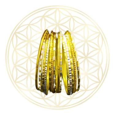 Imagem de Kit com 7 Pulseiras Tradicional Indiana - Fluir, Amarelo