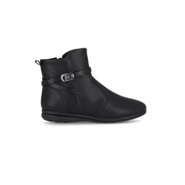 Imagem de Bota Feminina Piccadilly Cano Curto Preta com Zíper e Fivela Confortável (Preto, BR, Adulto, Numérico, 34)