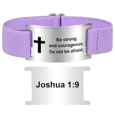 Imagem de Pmormyy Pulseira de cruz com versículo bíblico para mulheres e homens, pulseira ajustável de presente de Jesus é rei cristão WWJD, One Size, Aço inoxidável, Sem Pedra Preciosa