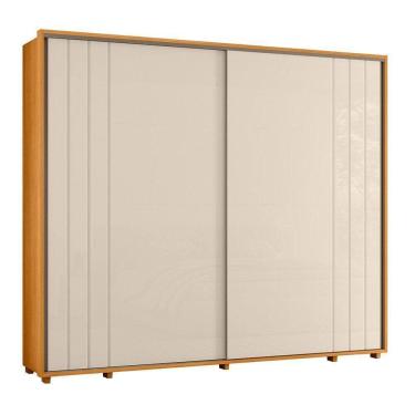 Imagem de Guarda-roupa Casal Dalí Ripado Com Escada 2 Portas 8 Gavetas - 7 Decor Cinamomo