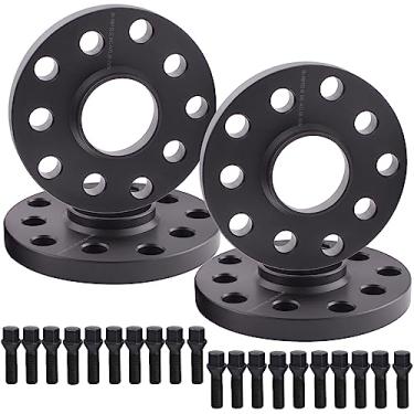 Imagem de DCVAMOUS Espaçadores de roda 5 x 100 ou 5 x 112 com 4 peças de 15 mm de espessura com parafusos estendidos 14x1,5 (assento cone de haste de 40 mm) para A3 A4 A6 A8 S4 S6 S8 Golf Je-TTA Pa-ssat GTI Bee-tle CC
