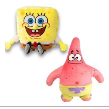 Imagem de Kit 2 Pelucias Bob Esponja E Patrick 25 Cm Antialérgicos - Baby Toys