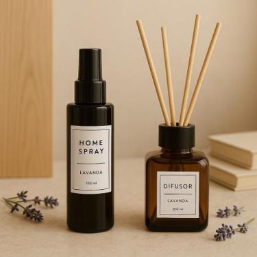 Imagem de Kit Aromatizador de Ambientes Home Spray Lavanda e Difusor Com Vareta 