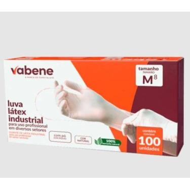 Imagem de Luva latex com pó cor natural tam m com 100un vabene