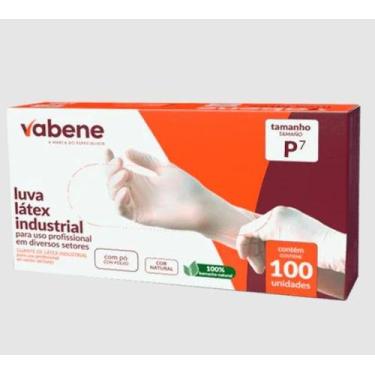 Imagem de Luva latex com pó cor natural tam p com 100un vabene