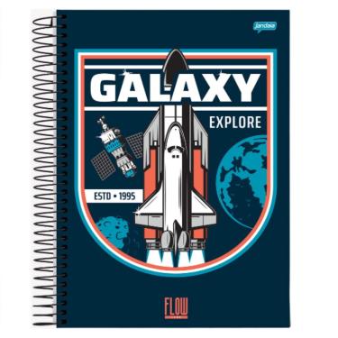 Imagem de Caderno Espiral Universitário 15 Matérias 240 Folhas Flow Line Jandaia Estampa 2