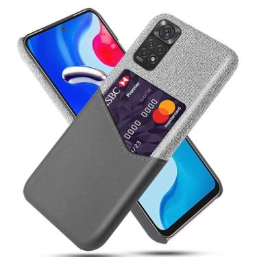 Imagem de Capa para Xiaomi Redmi Note 11,Tela e tampa de couro PU,Antideslizante,360°cobertura completa à prova de choque com 1 slot de cartão atrás,Prevenção de queda-Gray