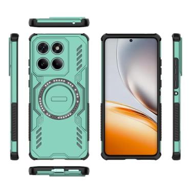 Imagem de Elubugod Capa compatível com Motorola Edge 60, compatível com MagSafe, compatível com Motorola Edge 60 Fusion XT2503-4 Dissipação Cool Anti-queda capas de celular verde