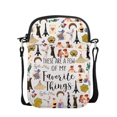 Imagem de POFULL Presente para amantes de princesas, animado, musical, histórico, filme de fantasia, presente These Are A Few Of My Favorite Things, bolsa tiracolo, Together in Paris, 0