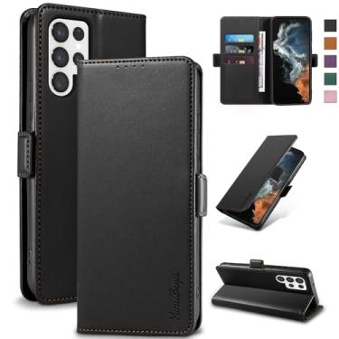 Imagem de YunuBeyii Capa Carteira para Samsung S22 Ultra - [Bloqueio RFID] Capinha Flip Magnética para Celular de Couro PU de Luxo com Suporte,Case Proteção,Rsistente,Antichoque, Preto