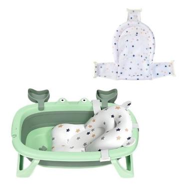 Imagem de Kit Banho Bebê Banheira Dobrável Com Rede E Almofada Flutua - Tibaby, 