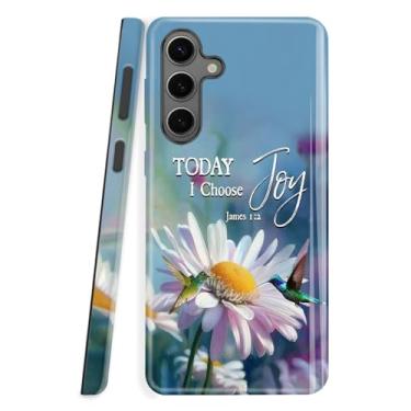 Imagem de TGABORFU Capa de proteção dupla para Samsung Galaxy A15 5G, capa protetora de camada dupla resistente à prova de choque, versículos bíblicos flores pássaros